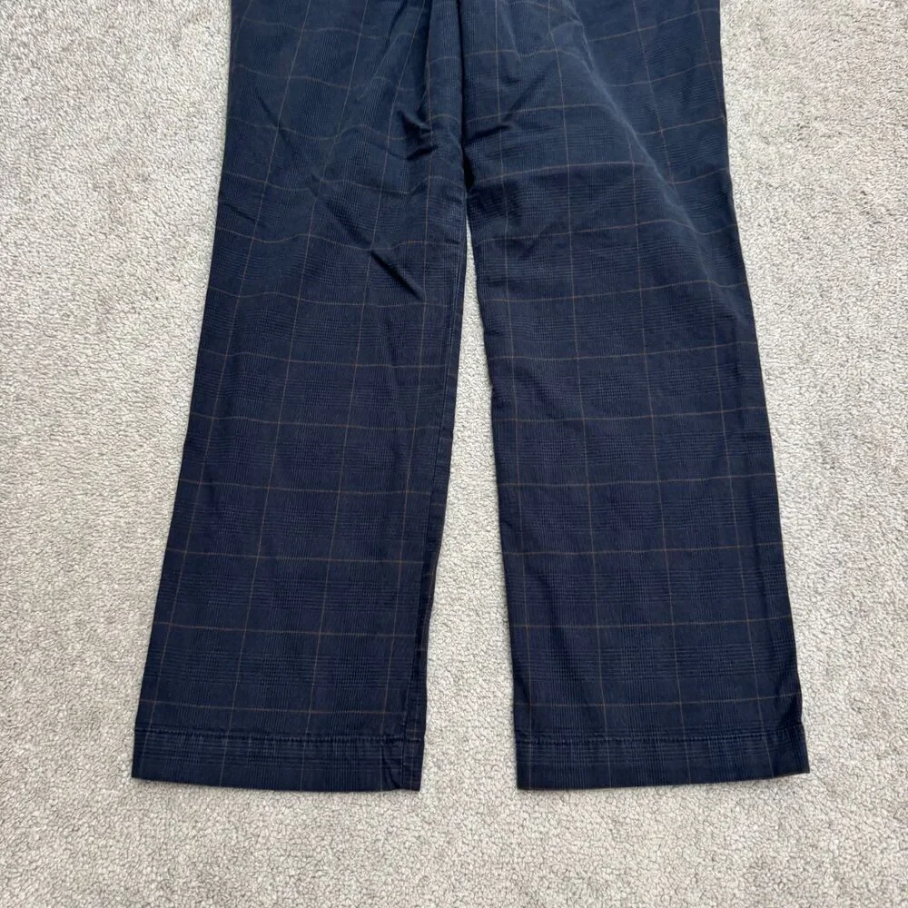 Banana Republic Slim Fit Straight Chino Pants Men 31x30 Khaki Brown Plaid Cotton